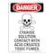 Signmission Safety Sign, OSHA Danger, 7" Height, Cyanide Solution Contact, Portrait OS-DS-D-57-V-1113 - alternate 1
